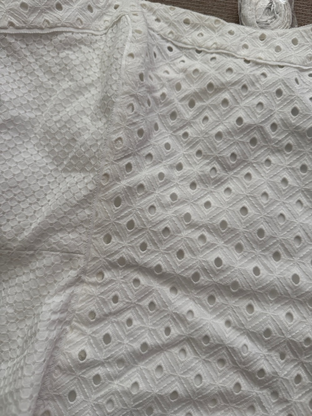 White House Black Market White Eyelet Strapless Peplum Tank - Picture 2 of 5